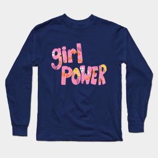 Girl Power Floral Pattern Lettering Long Sleeve T-Shirt